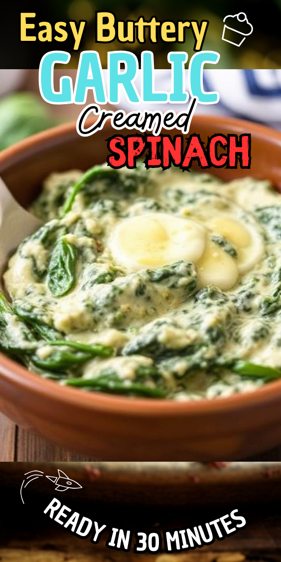 Easy Buttery Garlic Creamed Spinach