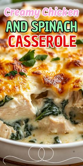 Easy Creamy Chicken and Spinach Casserole