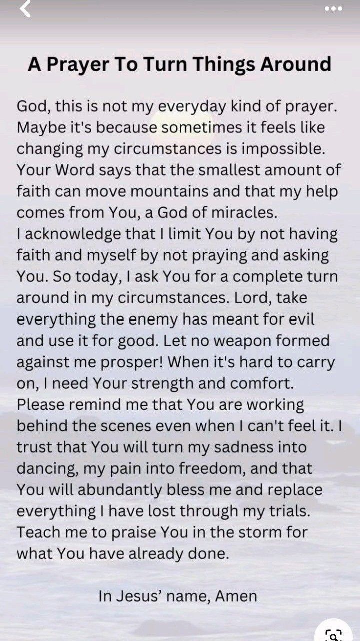 A Prayer To turn Things Around
