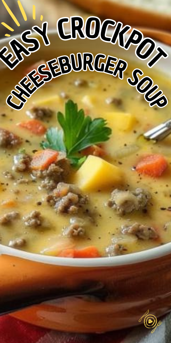 Easy Crockpot Cheeseburger Soup