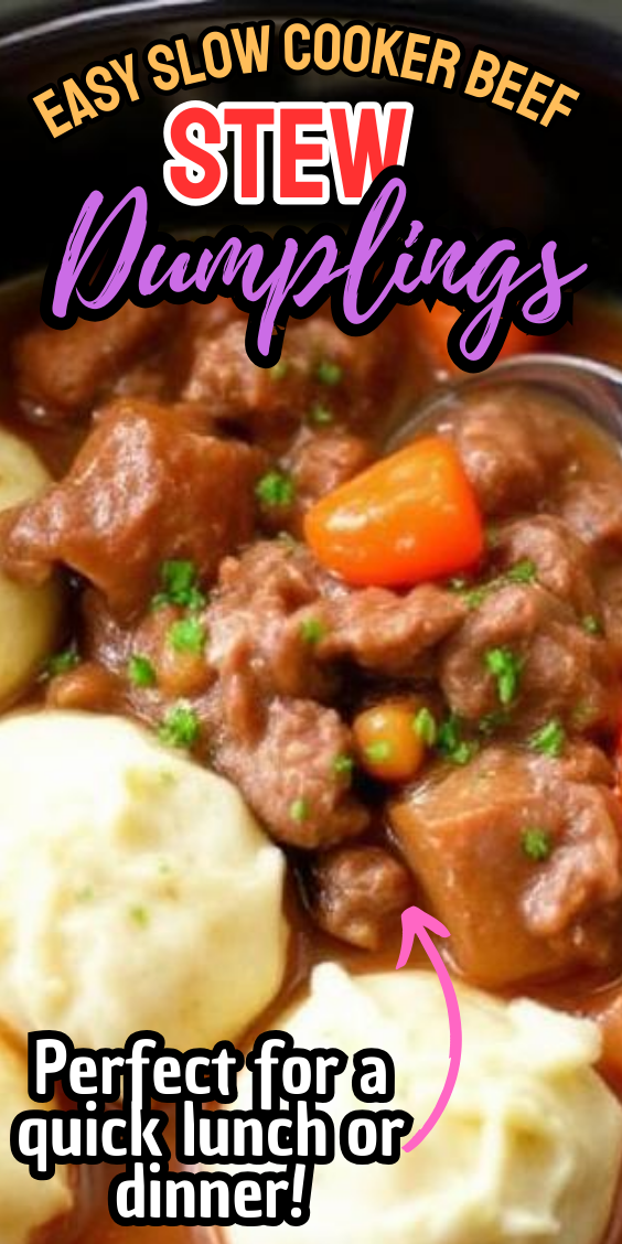 Easy Slow Cooker Beef Stew and Dumplings