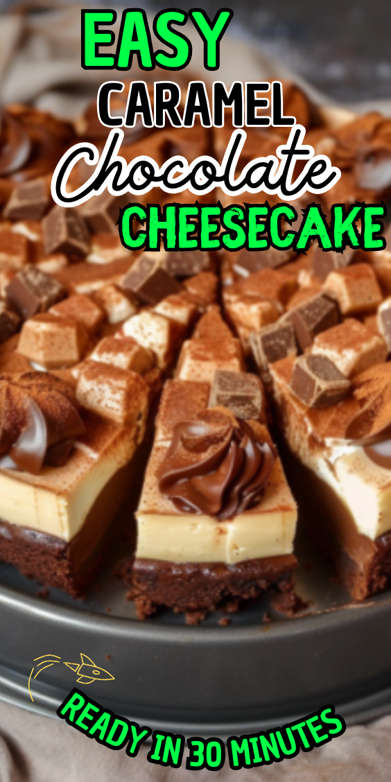 Easy Caramel Chocolate Cheesecake
