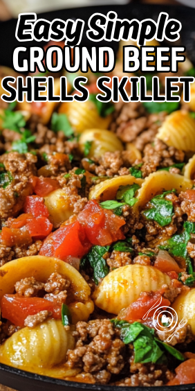 Easy Simple Ground Beef Shells Skillet