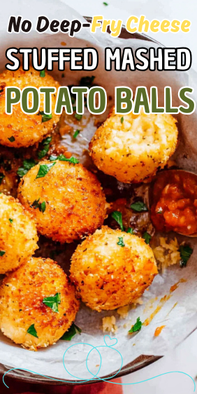 Easy No Deep-Fry Cheese Stuffed Mashed Potato Balls