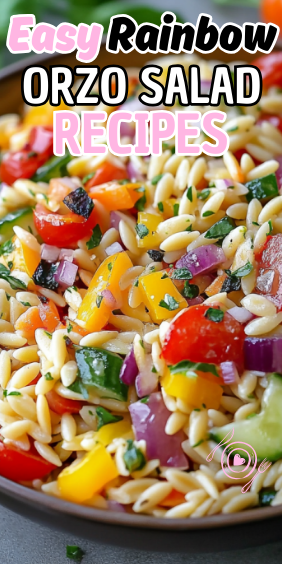 Easy Rainbow Orzo Salad
