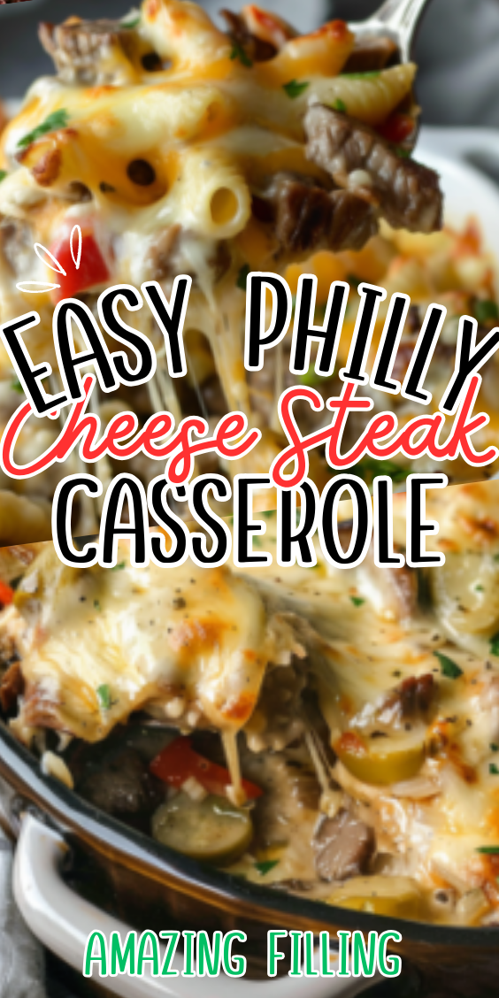 Easy Philly Cheese Steak Casserole