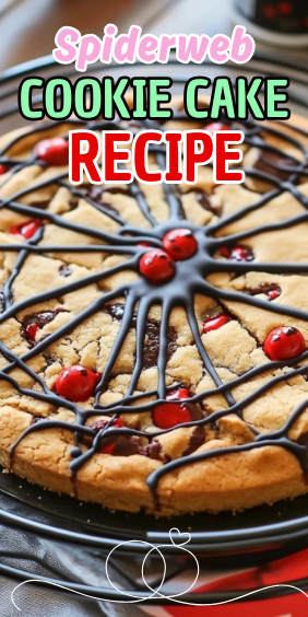 Easy Spiderweb Cookie Cake