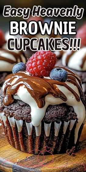 Easy Heavenly Brownie Cupcakes