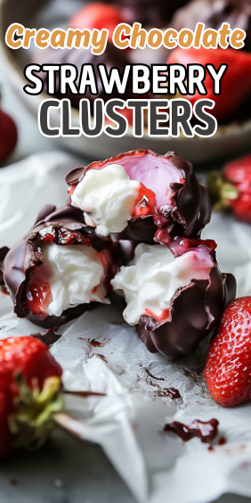 Easy Creamy Chocolate Strawberry Clusters