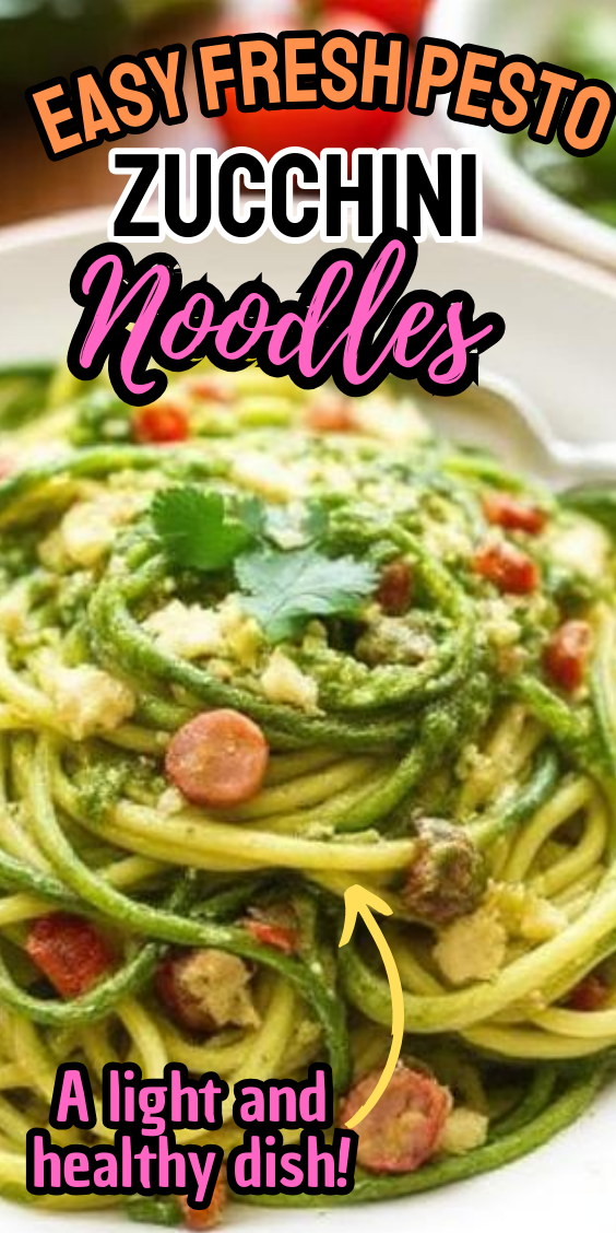 Easy Fresh Pesto Zucchini Noodles