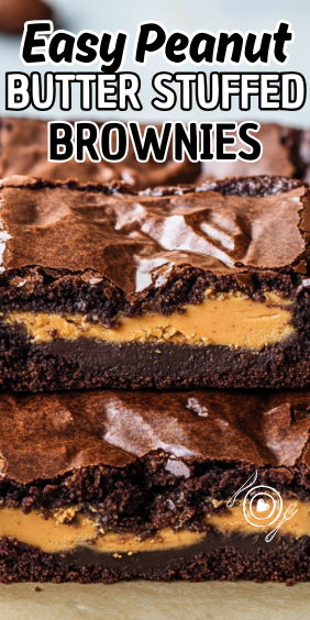 Easy Peanut Butter Stuffed Brownies