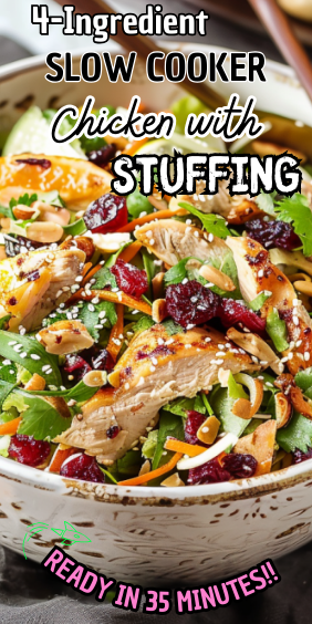 4-Ingredient Slow Cooker Chicken with Stuffing Recipe