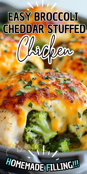 Easy Broccoli Cheddar Stuffed Chicken