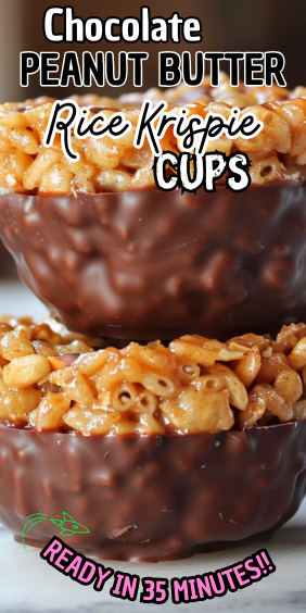 Chocolate Peanut Butter Rice Krispie Cups