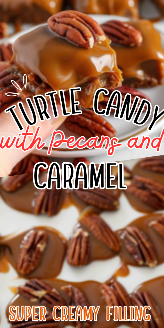 Easy Turtle Candy with Pecans and Caramel