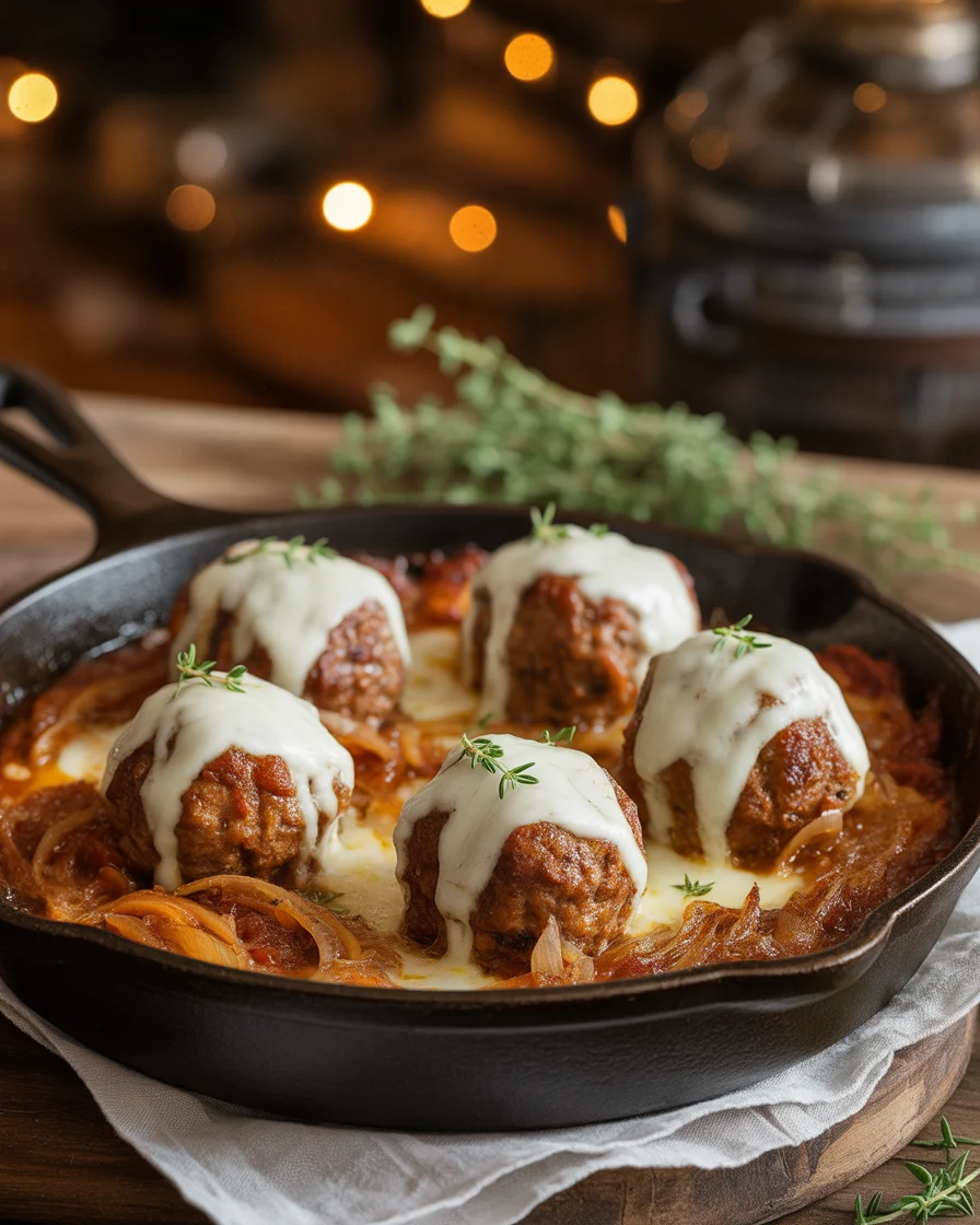Easy French Onion Meatballs — Crockpot Recipe