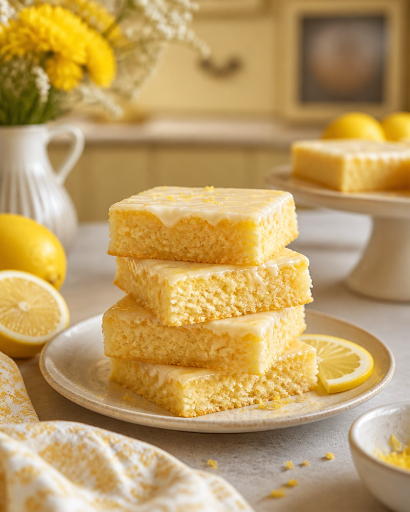 Easy Lemon Brownies — Fudgy Citrus Bars with Lemon Glaze
