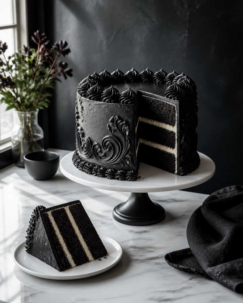 Easy Halloween Cake — Black Velvet