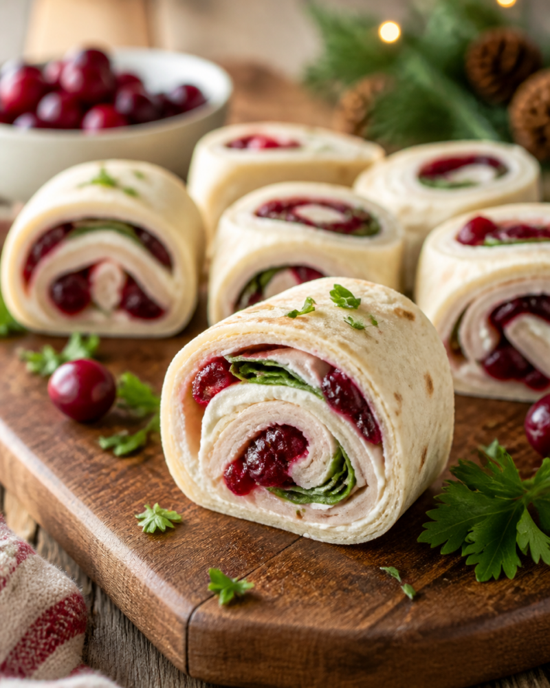 Easy Christmas Appetizers — Cranberry Roll Ups
