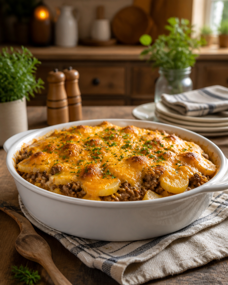 Easy Hamburger Potato Casserole