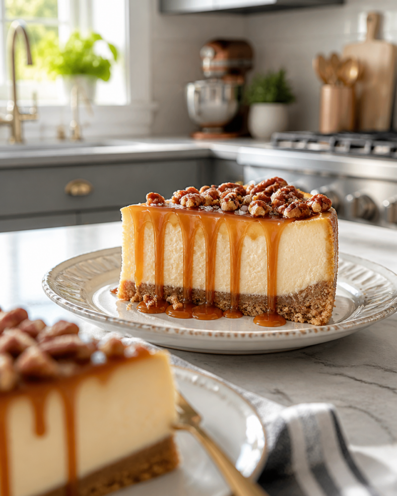 Easy Salted Caramel Cheesecake — Instant Pot