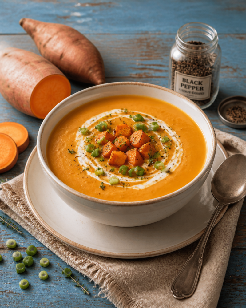 Easy Pumpkin Sweet Potato Soup
