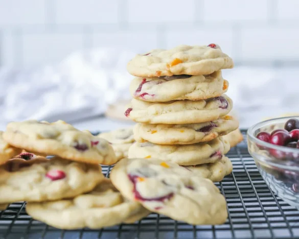 Christmas Cranberry Orange Cookies with cranberries and orange zest