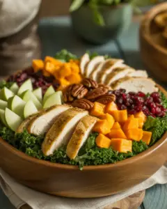 Satisfying Autumn Kale Salad with Chicken for Chilly Days