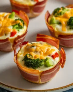 Delicious High-Protein Egg White Muffins with Turkey Bacon