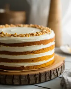 Irresistibly Delicious Big Pumpkin Layer Cake with Creamy Frosting