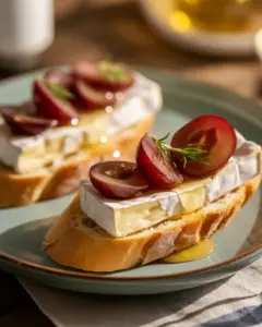 Savor These Simple Roasted Grape Brie Crostini Treats!