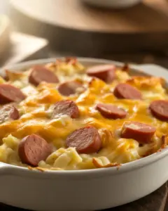Delicious Cheesy Ranch Potatoes and Smoked Sausage for Dinner
