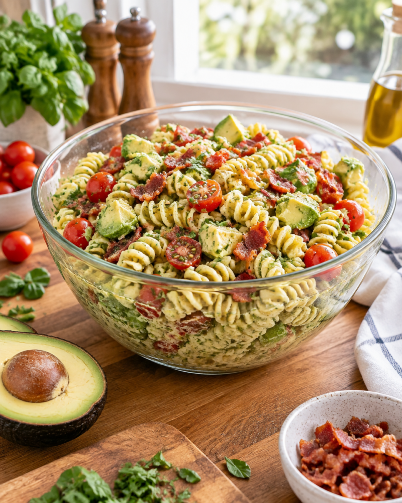 Easy Chicken Avocado Pasta Salad