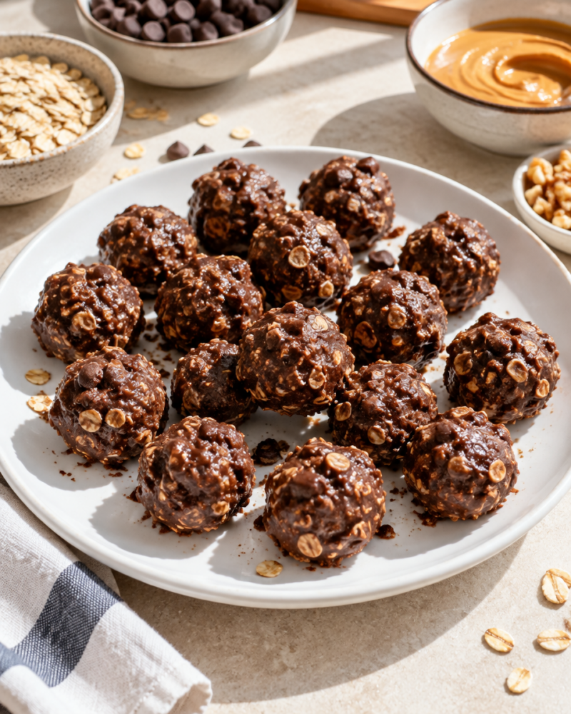 Easy Chocolate Rice Krispie Treats — No Bake Balls