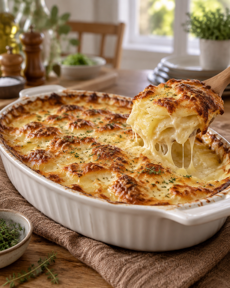 Easy Potatoes au Gratin Recipe — Cheesy Creamy