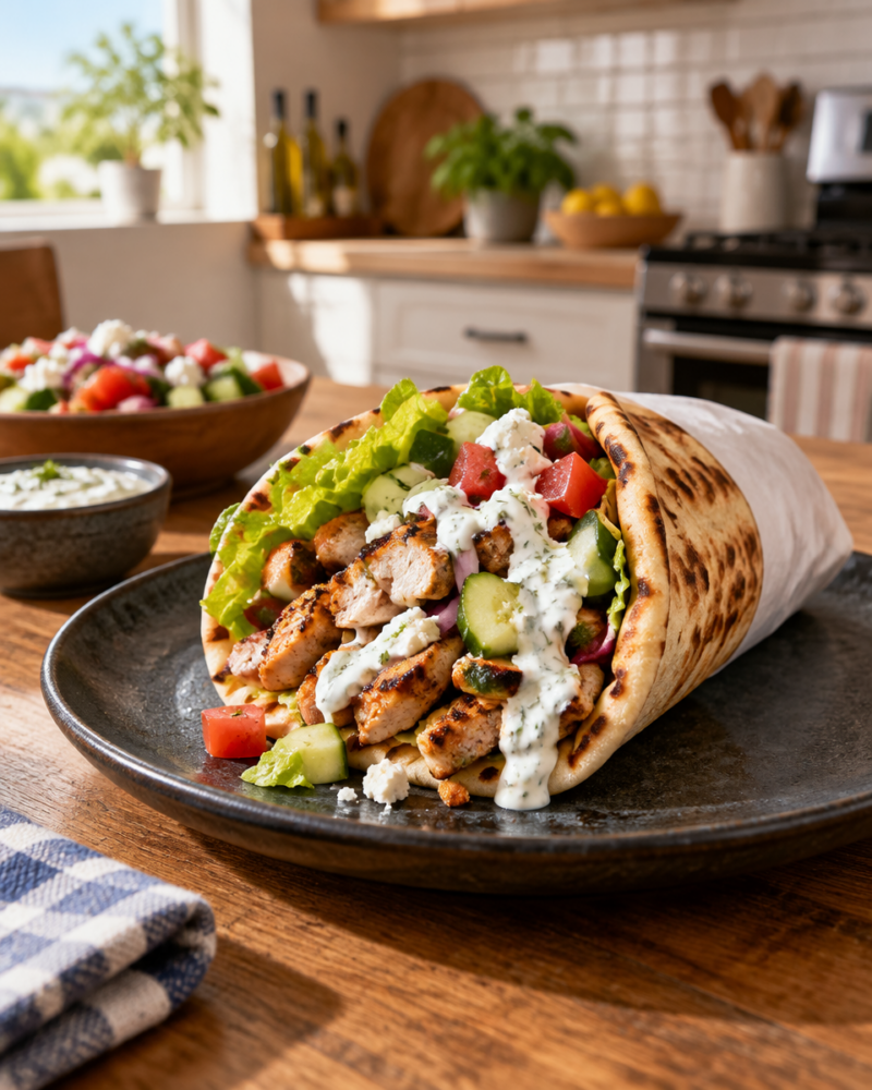 Easy Greek Chicken Gyros Recipe