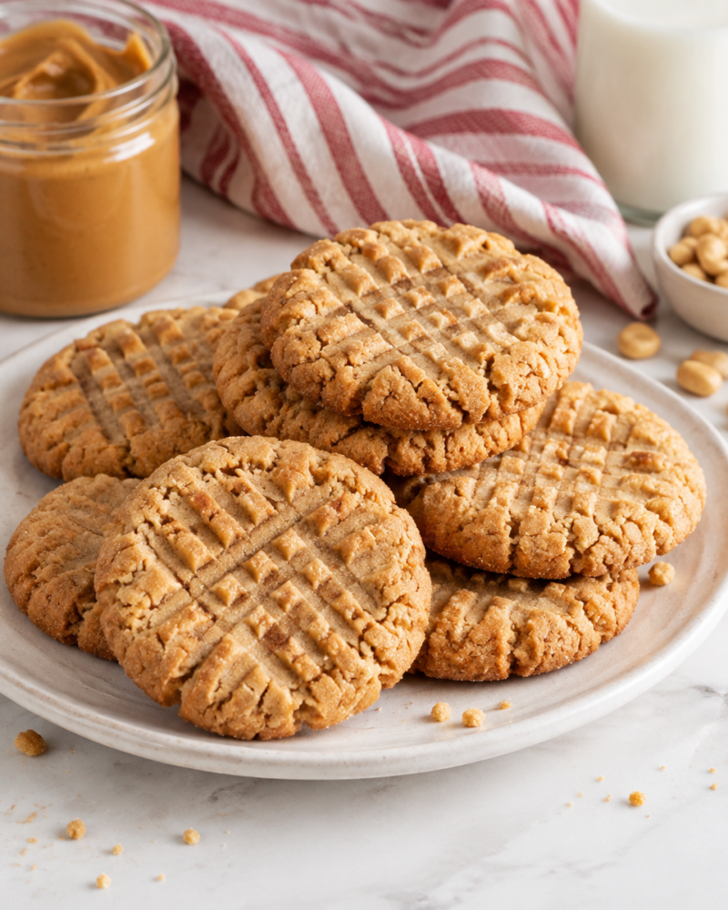 Easy 3 Ingredient Peanut Butter Cookies