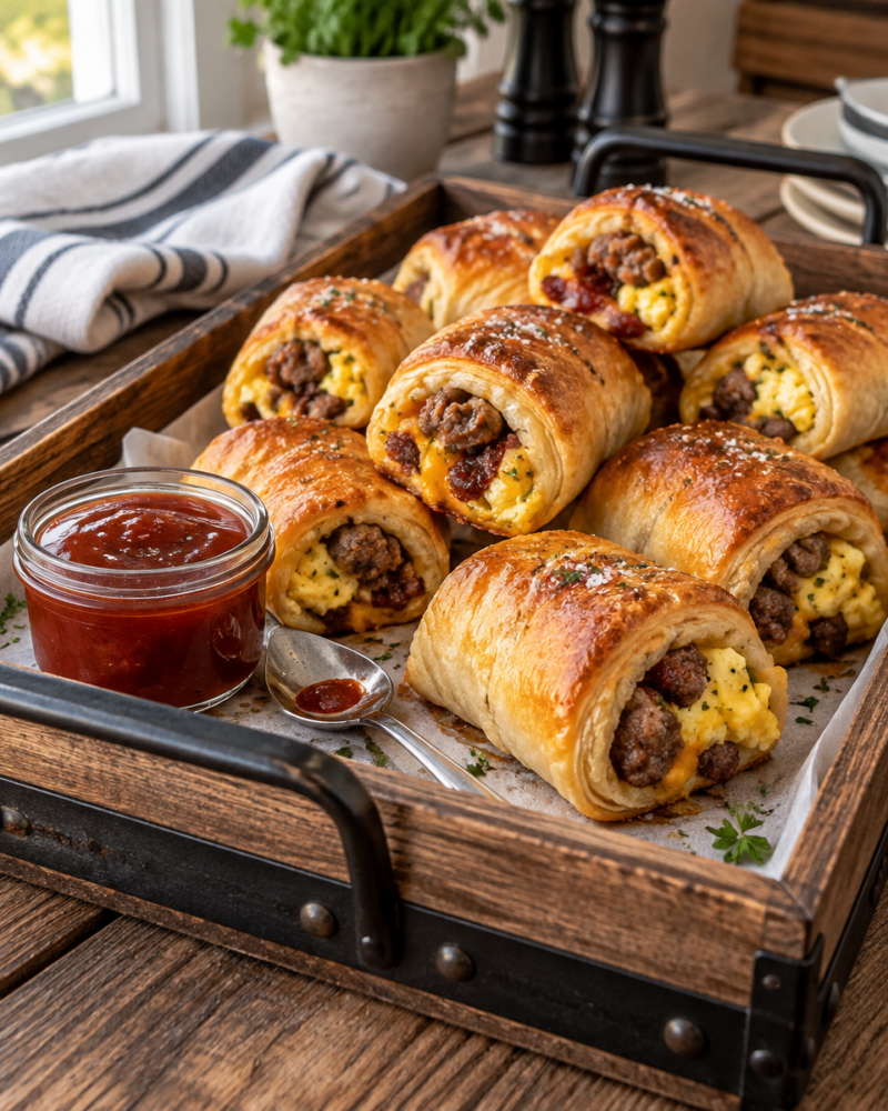 Easy Sausage Egg Breakfast Rolls