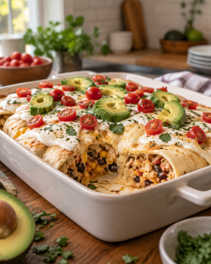 Easy Chicken Burrito Casserole Recipe