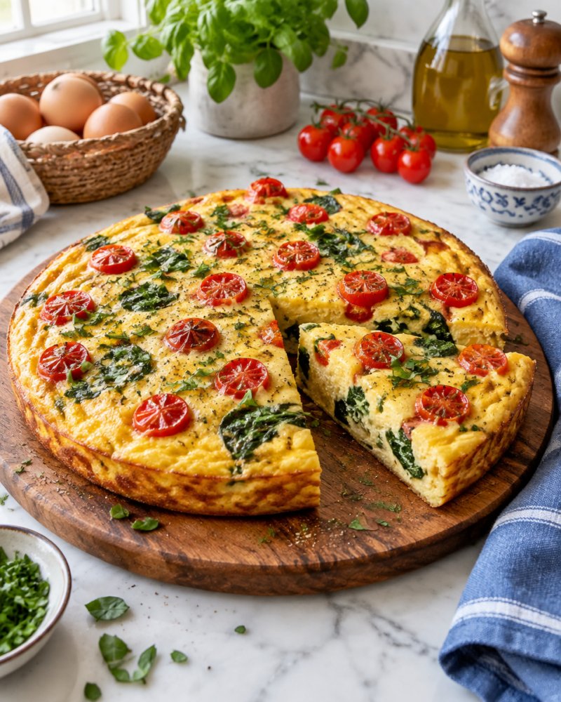 Easy Spinach Feta Frittata Recipe