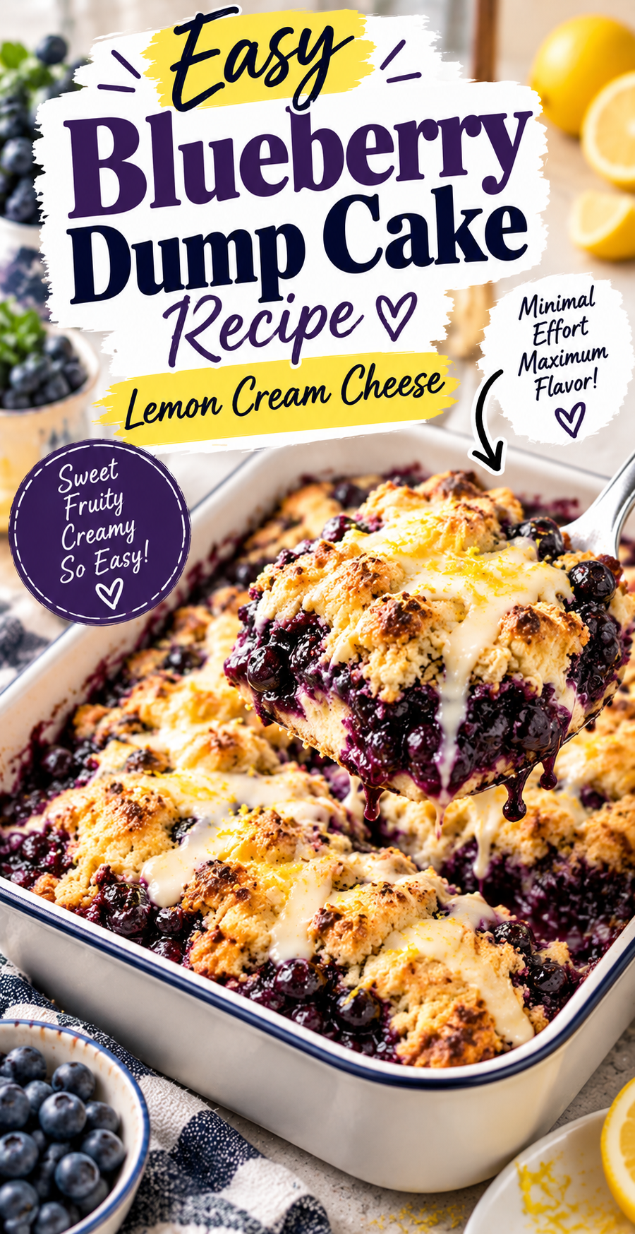 Easy Blueberry Dump Cake Recipe — Lemon Cream Cheese