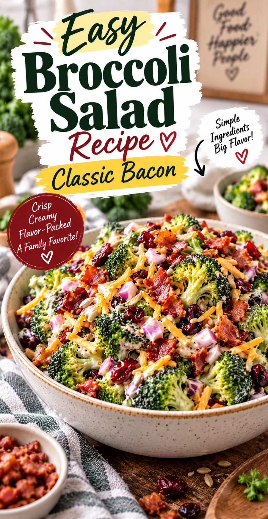 Easy Broccoli Salad Recipe — Classic Bacon