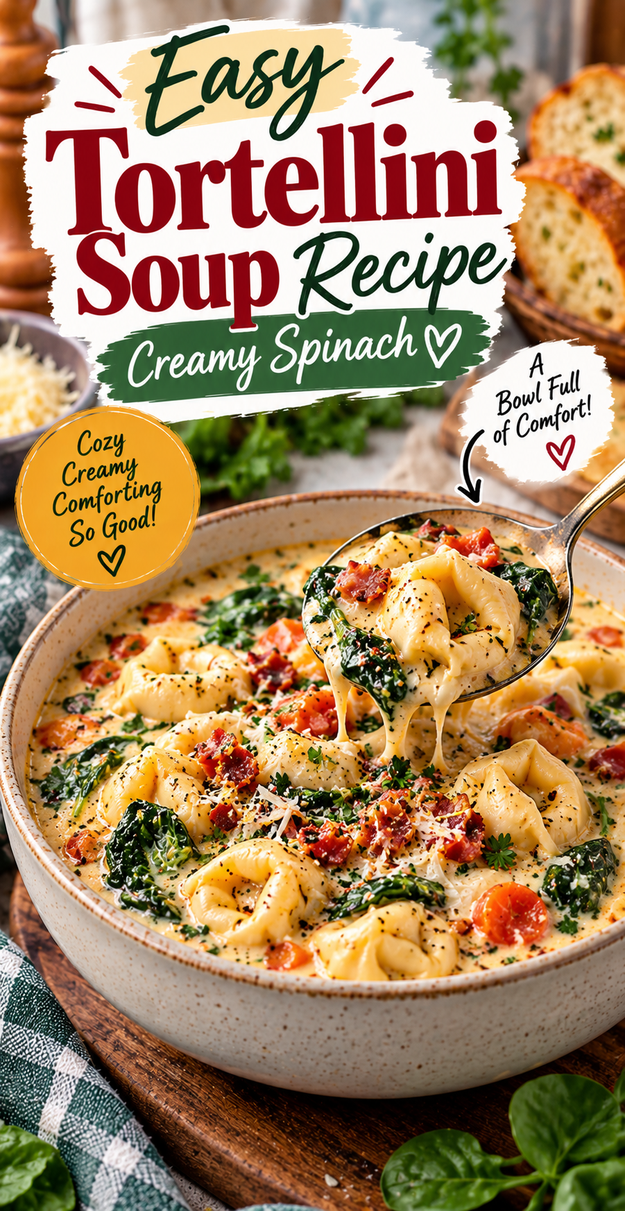 Easy Tortellini Soup Recipe — Creamy Spinach