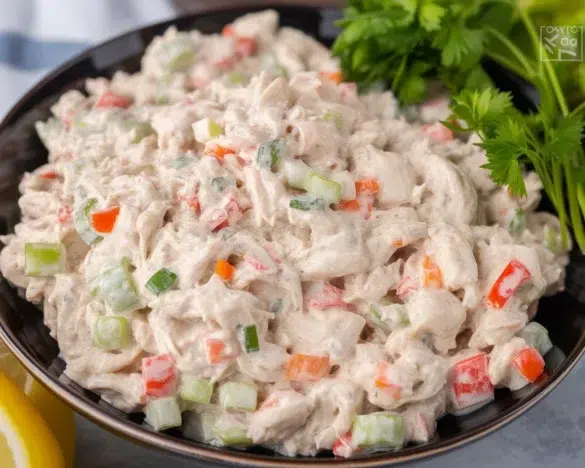 Delicious Crab Salad recipe with imitation crab, celery, and creamy dressing.
