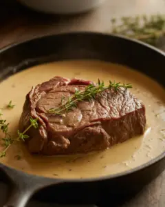 Easy Steak with Garlic Cream Sauce