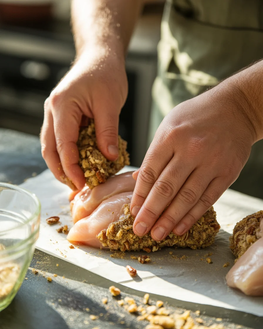 Crispy & Juicy Air Fryer Pecan-Crusted Chicken That’s Oil-Free