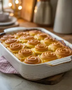 Deliciously Easy Overnight Orange Roll Casserole