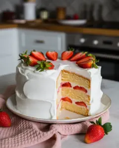 Sweet and Delightful Strawberry Angel Cake