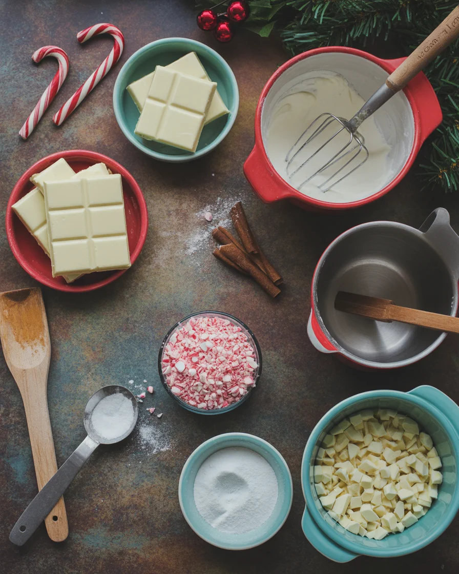 White Chocolate Peppermint Fudge