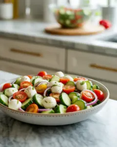 Fresh and Easy Cucumber Caprese Salad